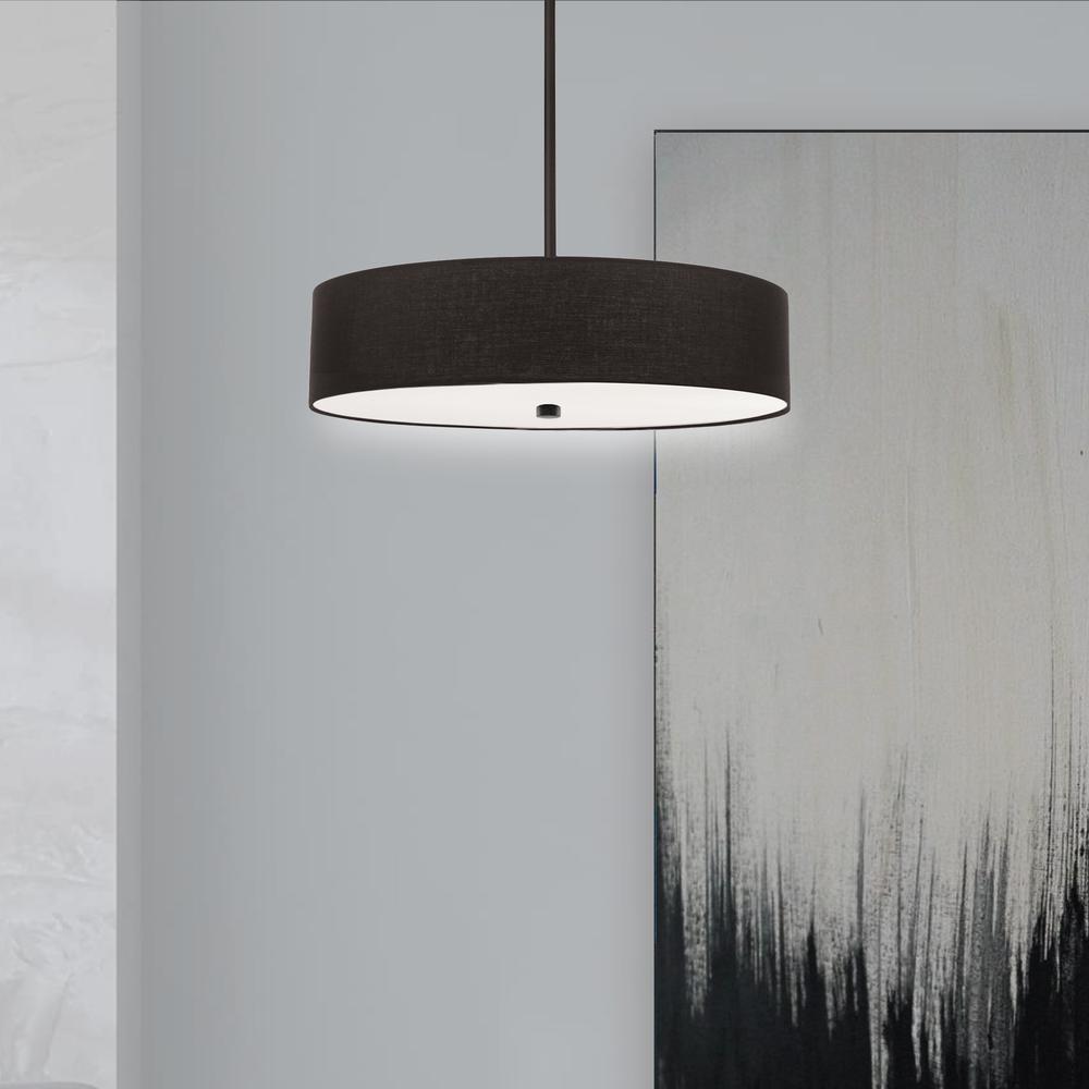4LT Incandescent Pendant MB, Black Shade