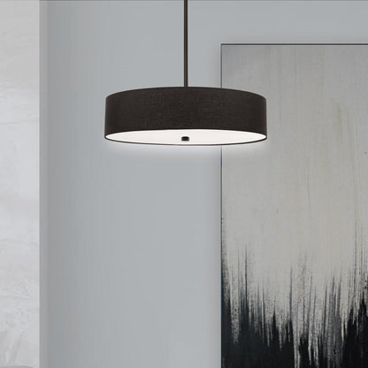 4LT Incandescent Pendant MB, Black Shade