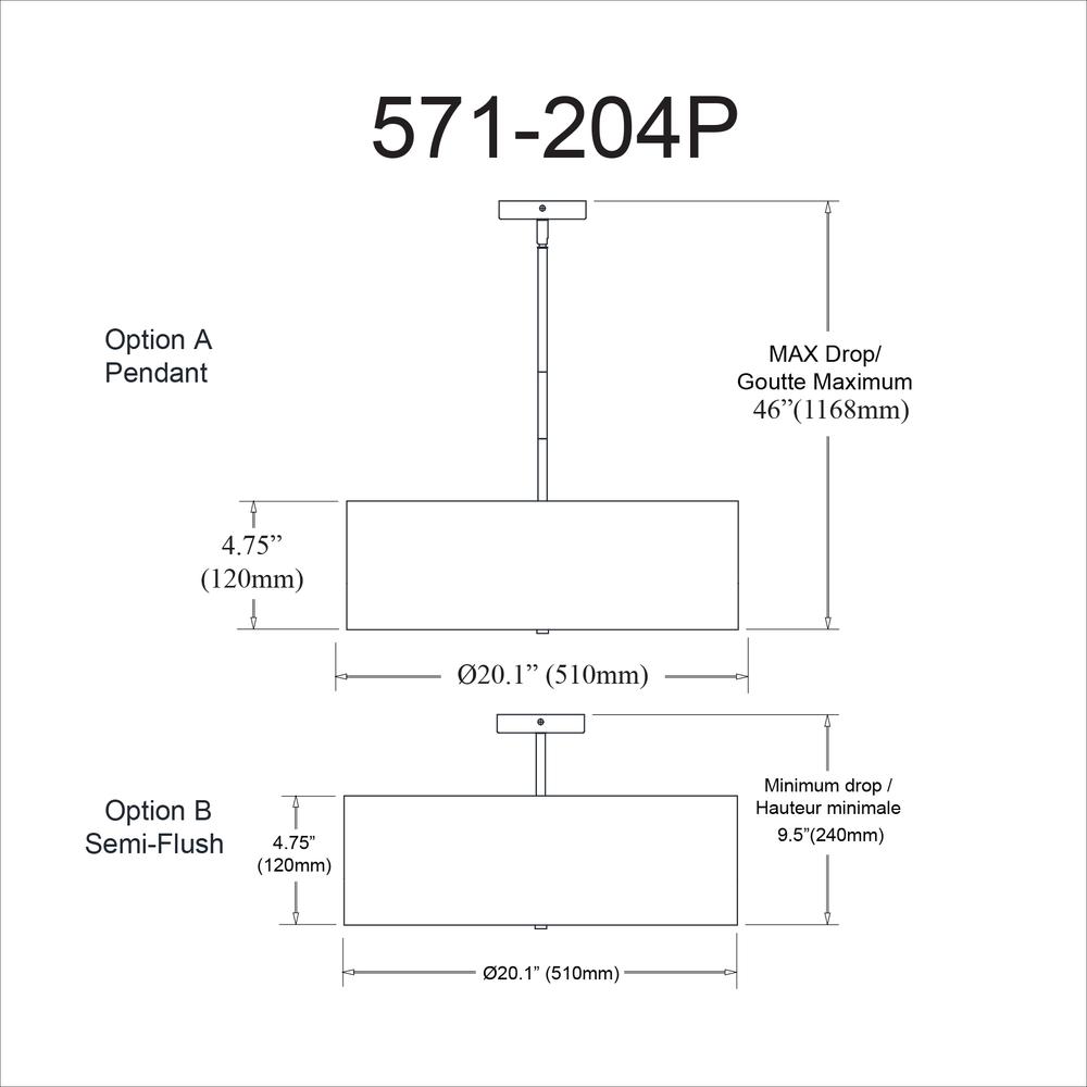 4LT Incandescent Pendant SC, Black Shade