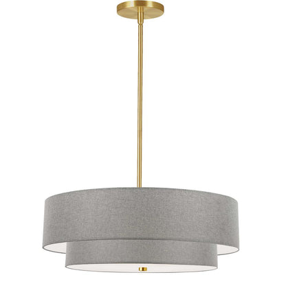 4LT Incand 2 Tier Pendant, AGB, GRY Shade