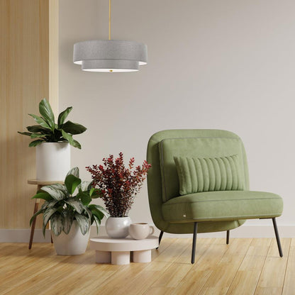 4LT Incand 2 Tier Pendant, AGB, GRY Shade