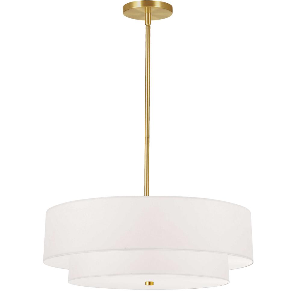 4LT Incand 2 Tier Pendant, AGB, WH Shade
