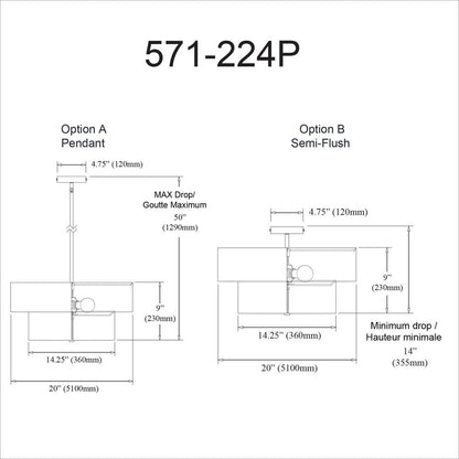 4LT Incand 2 Tier Pendant, SC, WH Shade