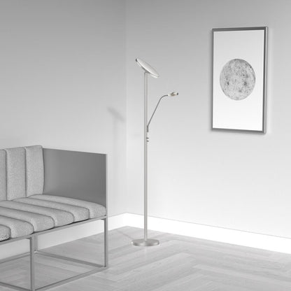 Mother & Son Floor Lamp, Satin Nickel Finish