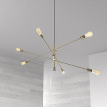 6LT Incandescent Adjustable Pendant, Aged Brass