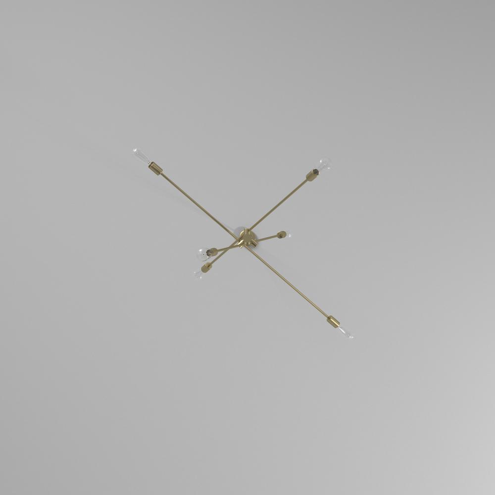 6LT Incandescent Adjustable Pendant, Aged Brass