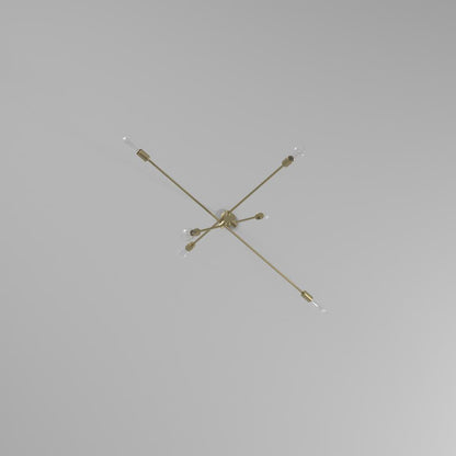 6LT Incandescent Adjustable Pendant, Aged Brass