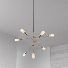 7LT Incandescent Adjustable Pendant, Aged Brass