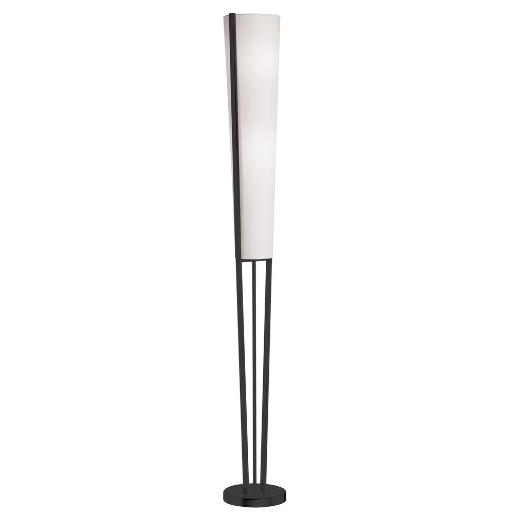2LT Incand Floor Lamp, MB, WH Shade