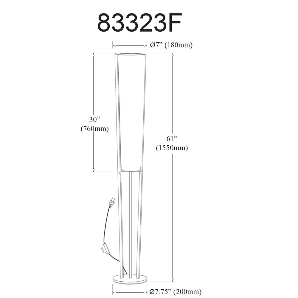 2LT Incand Floor Lamp, MB, WH Shade