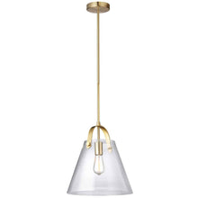 1LT Incandescent Pendant, Aged Brass,Clear Glass