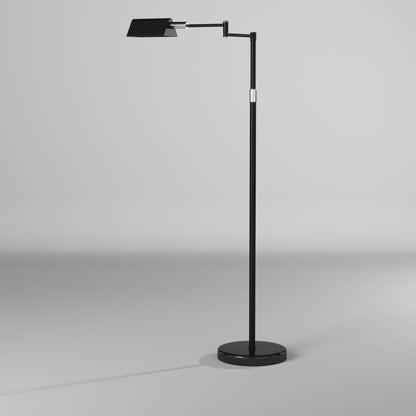 9W Swing Arm Floor, Black Finish