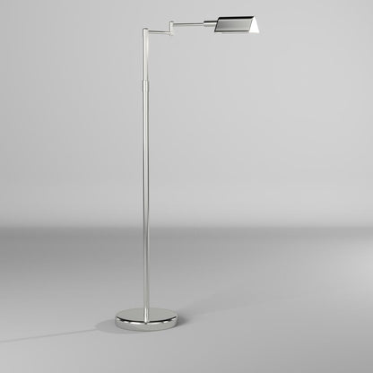 9W Swing Arm Floor, Satin Nickel Finish