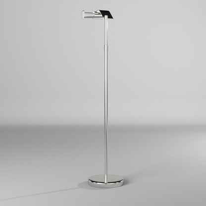 9W Swing Arm Floor, Satin Nickel Finish