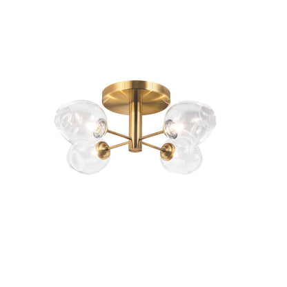 4LT Semi Flush, VB Finish, Clear Glass