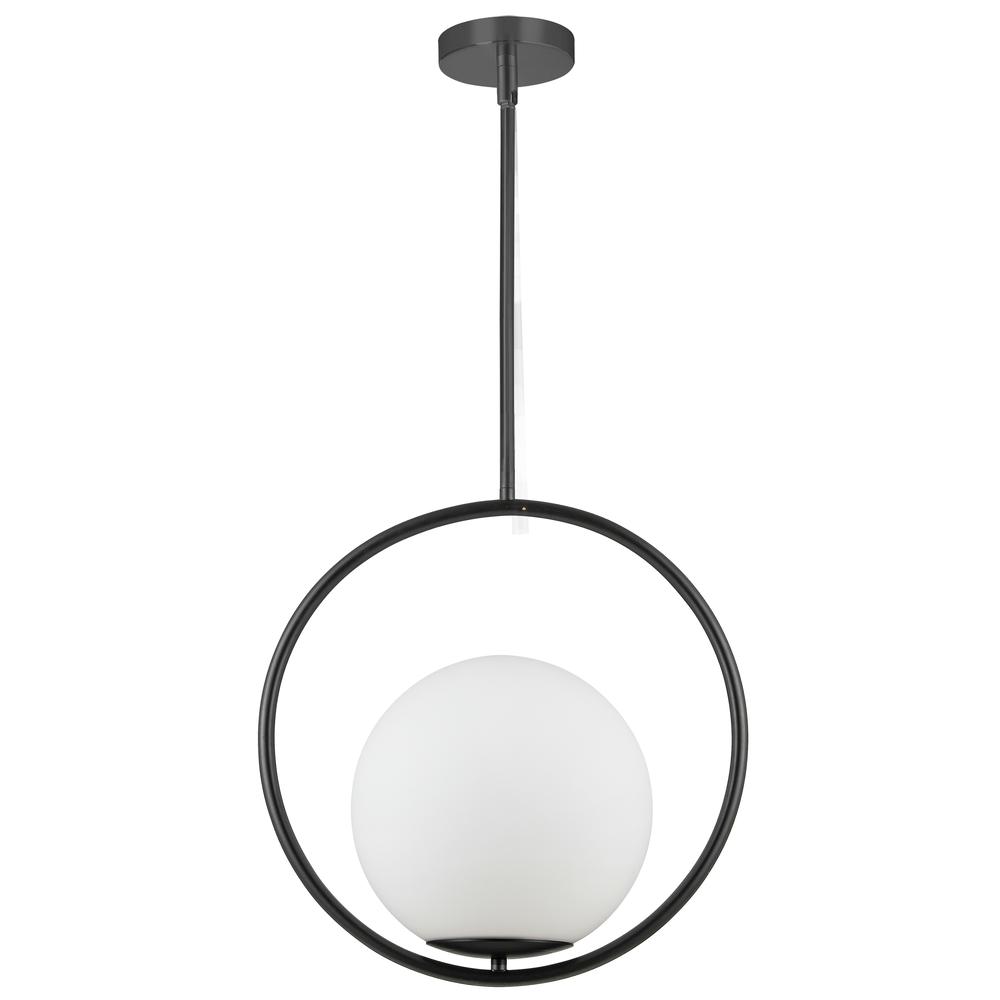1LT Incandescent Pendant, MB, WH Opal Glass