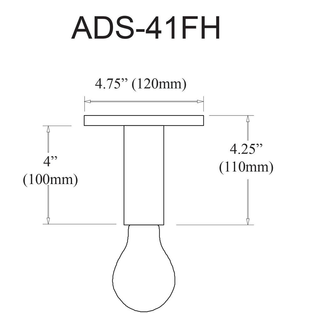 1LT Incandescent Flush Mount,  AGB