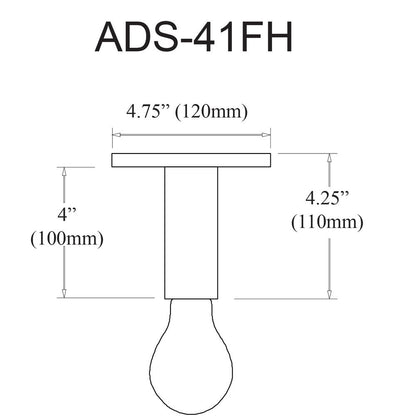 1LT Incandescent Flush Mount,  AGB