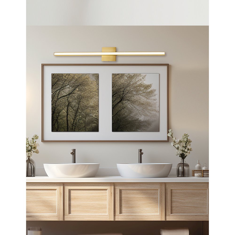 24W Colour Changing Vanity Aged Brass with Frosted Acrylic Diffuser