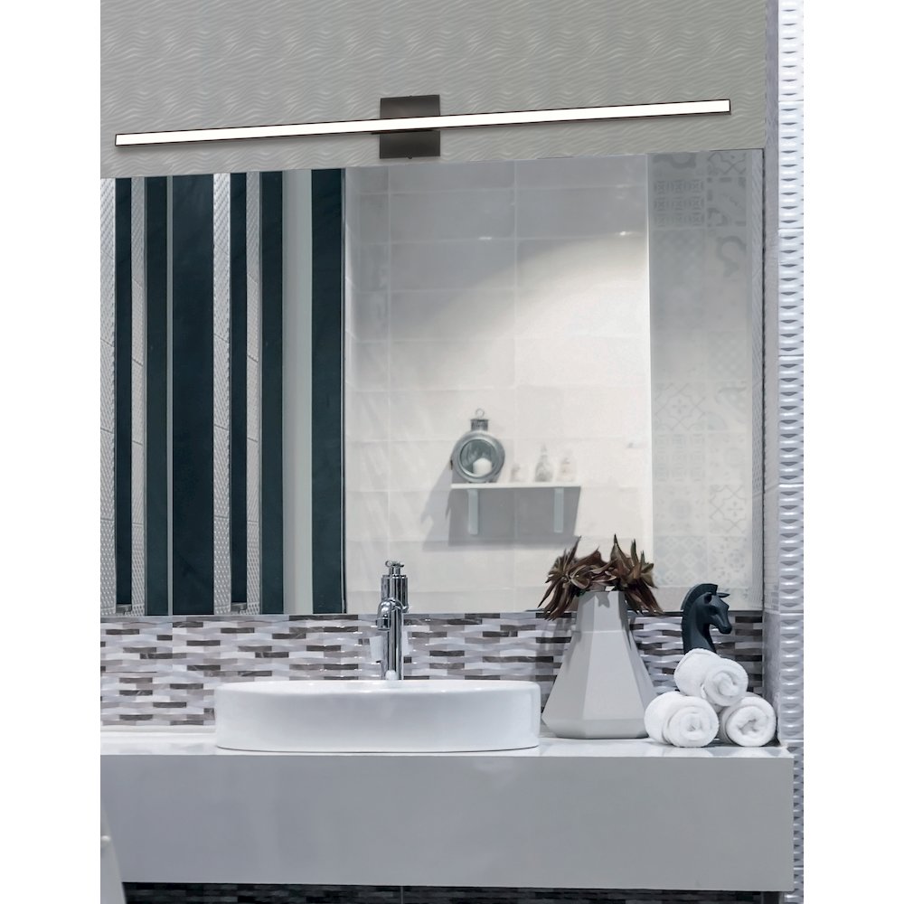 36W Colour Changing Vanity Matte Black with Frosted Acrylic Diffuser