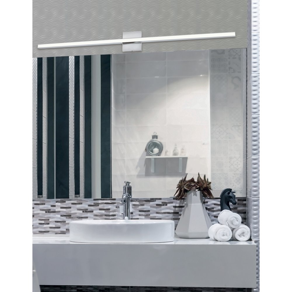 36W Colour Changing Vanity Polished Chrome with Frosted Acrylic Diffuser