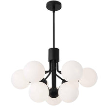 9LT Chandelier, MB Finish, Opal Glass