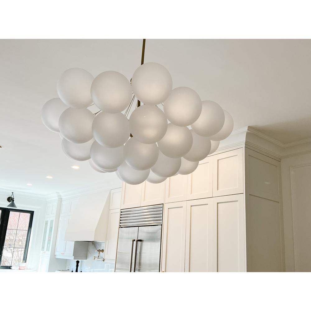 18LT Chandelier, AGB Finish, Opal Glass