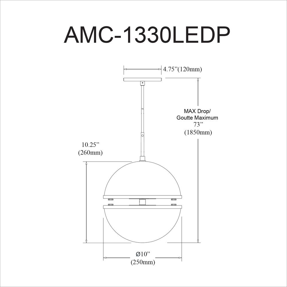 30W Pendant, MB, WH Glass