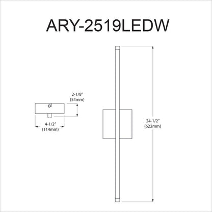 19W Wall Sconce MB,WH Acrylic Diffuser