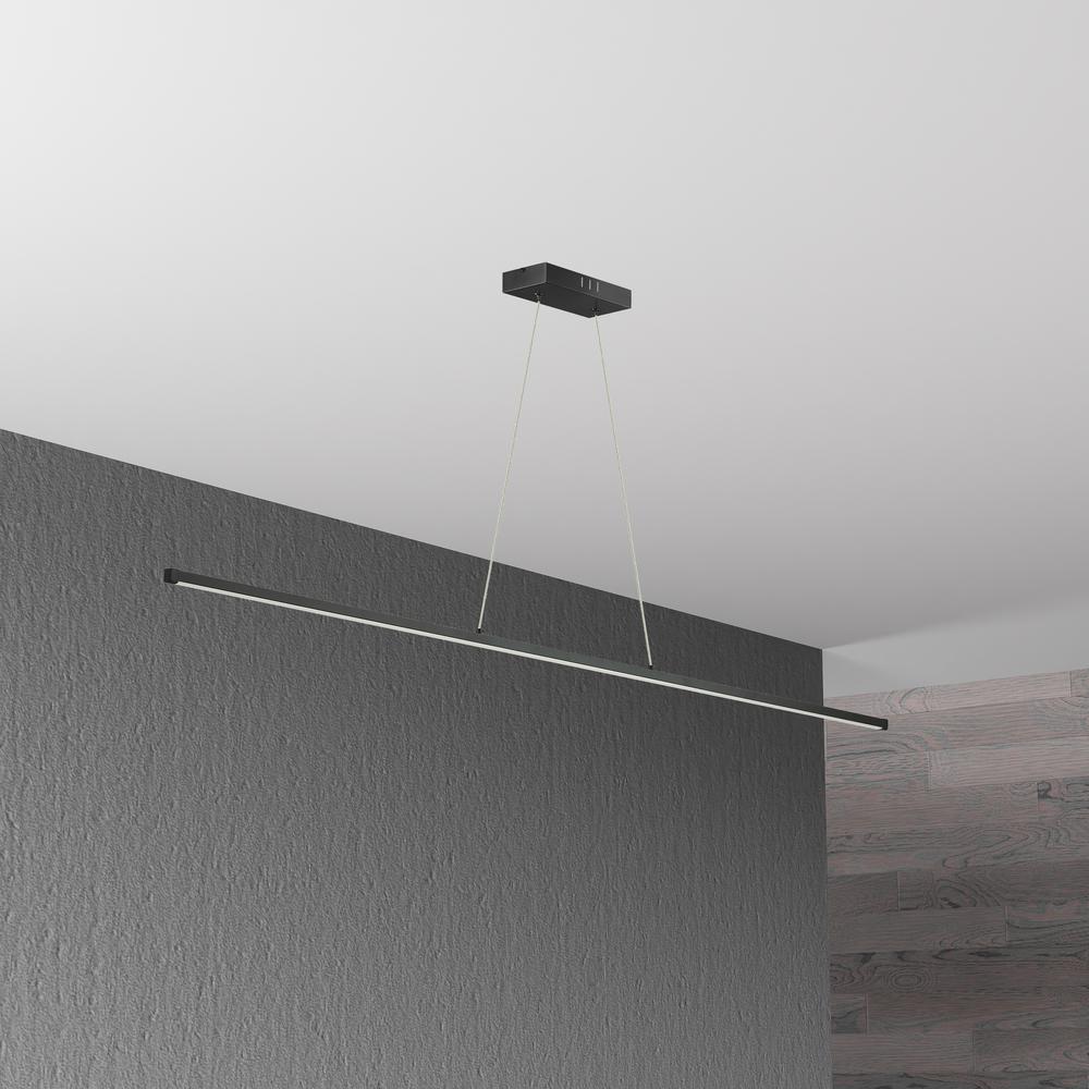 30W Horiz Pendant MB, WH Acrylic Diffuser