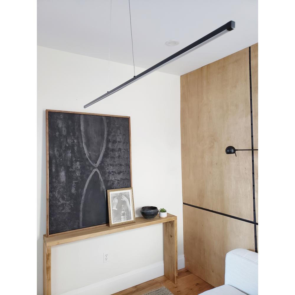 30W Horiz Pendant MB, WH Acrylic Diffuser