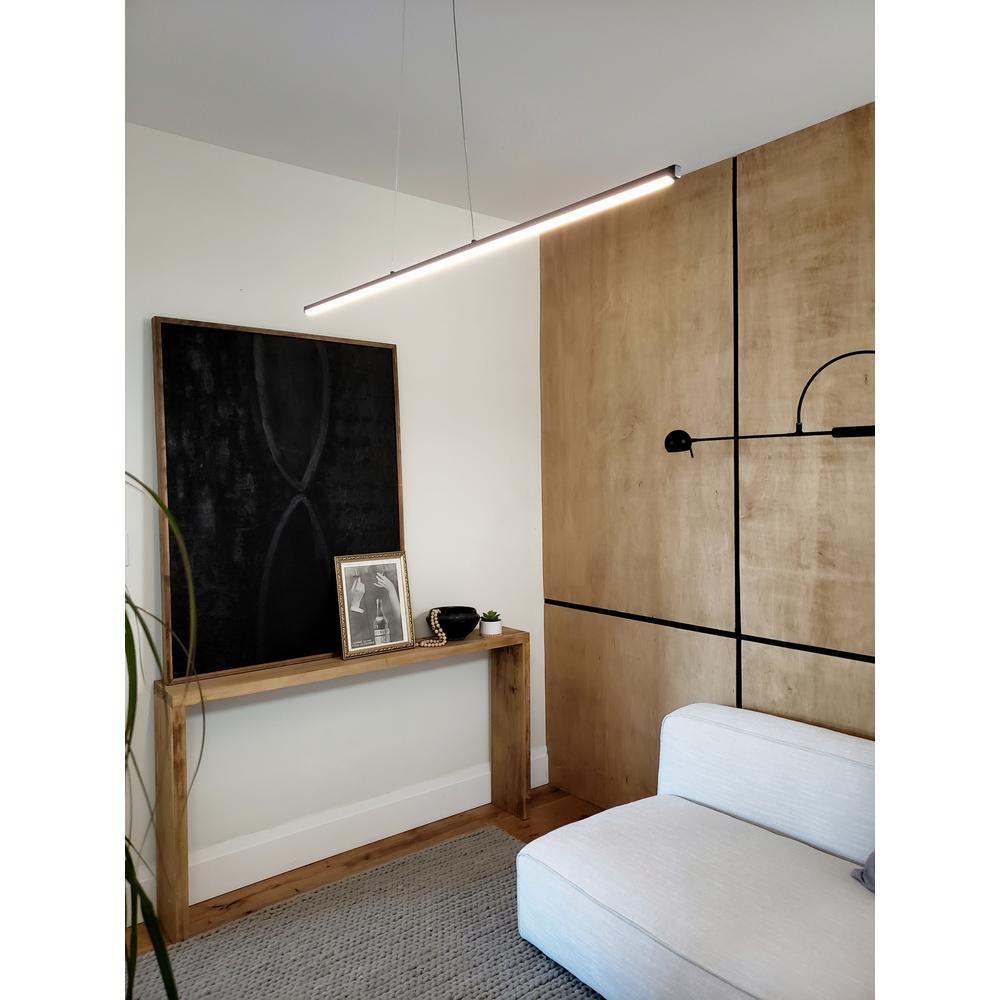 30W Horiz Pendant MB, WH Acrylic Diffuser