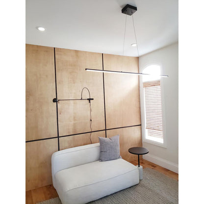 30W Horiz Pendant MB, WH Acrylic Diffuser