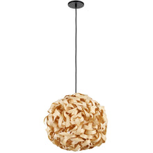 1 Light Incandescent Bamboo Pendant Matte Black