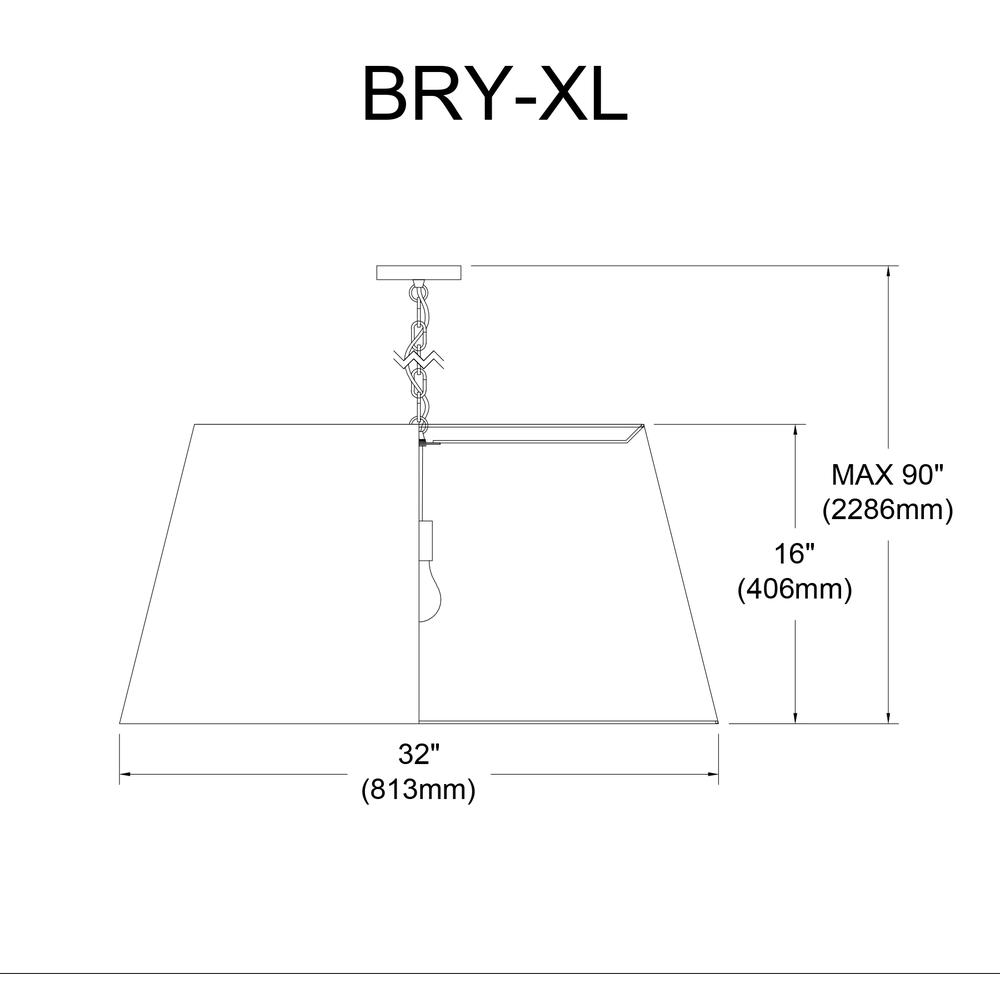 1LT Brynn X-Large Pendant, WHT/GLD Shade, AGB