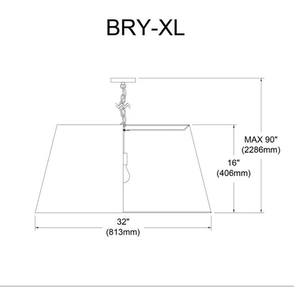 1LT Brynn X-Large Pendant, WHT/GLD Shade, AGB