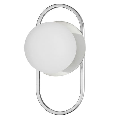1 Light Polished Chrome Wall Sconce w/ Opal Glass
