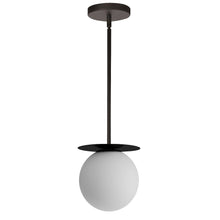 1 Light Halogen Burlat Pendant Matte Black & White