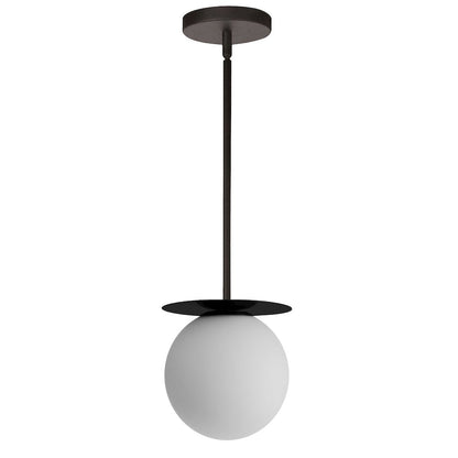 1 Light Halogen Burlat Pendant Matte Black & White