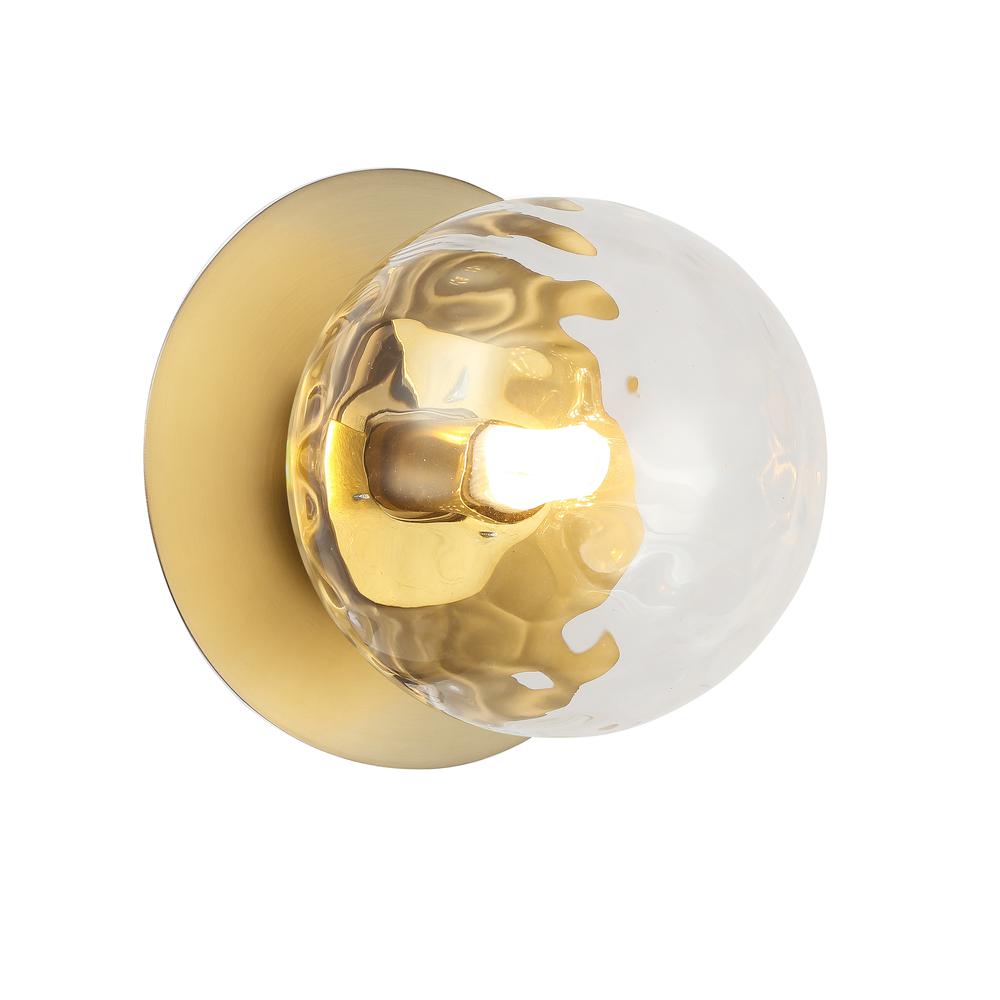1LT Halogen Wall Sconce,  AGB, Clear Glass