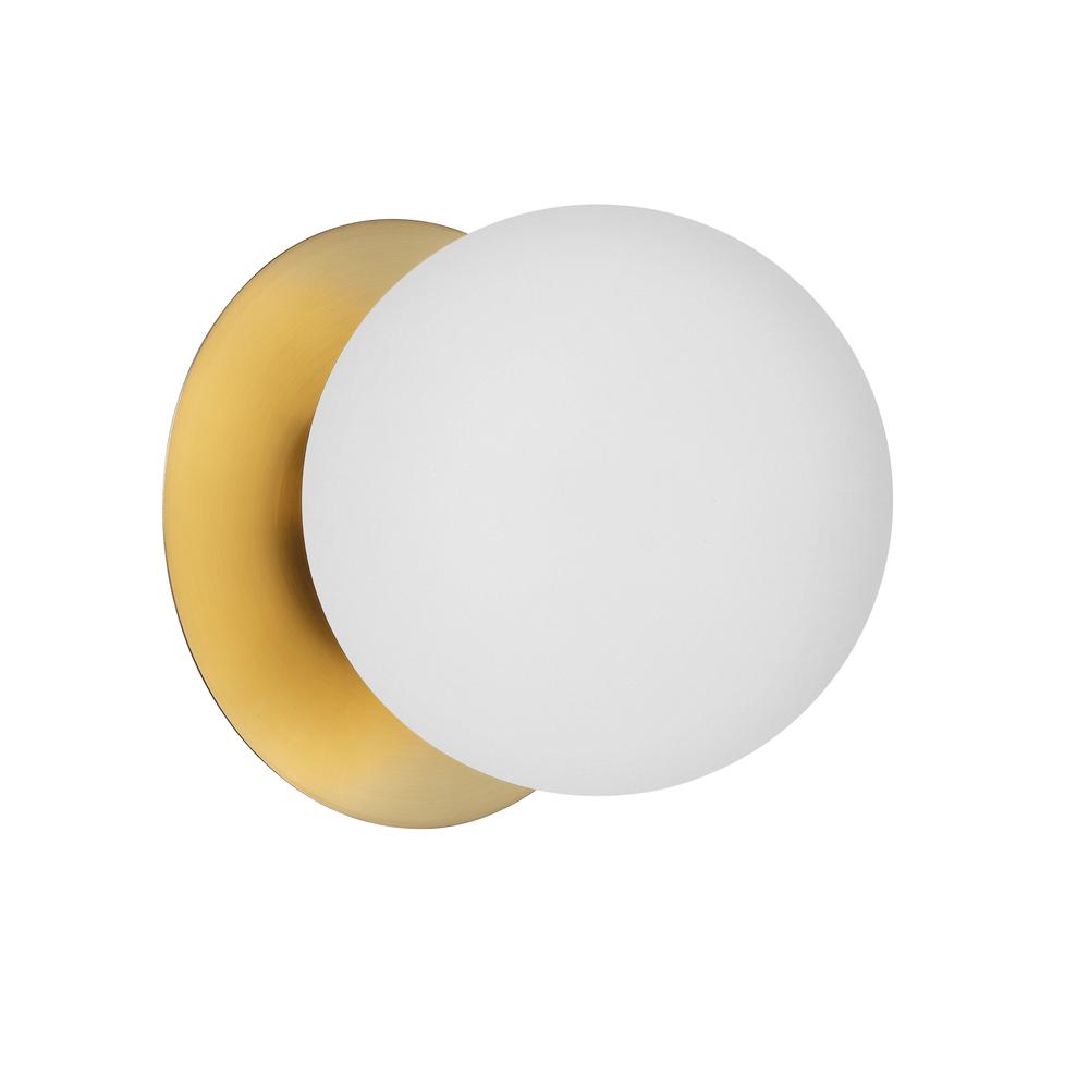 1LT Halogen Wall Sconce,  AGB, White Glass