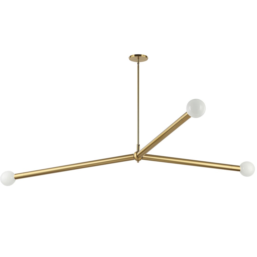 3 Light Incandescent Pendant Aged Brass