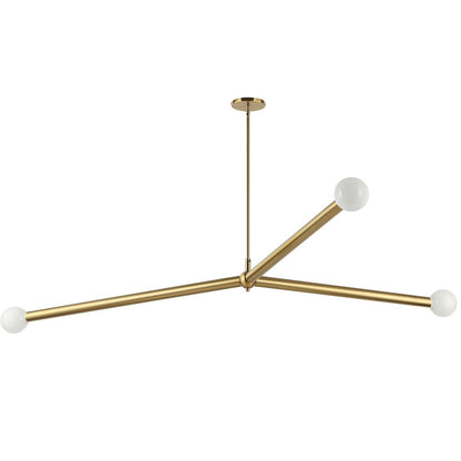 3 Light Incandescent Pendant Aged Brass