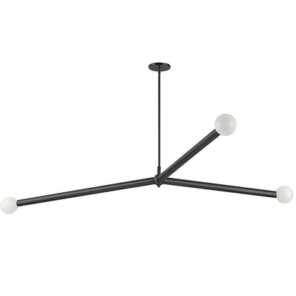 3 Light Incandescent Pendant Matte Black