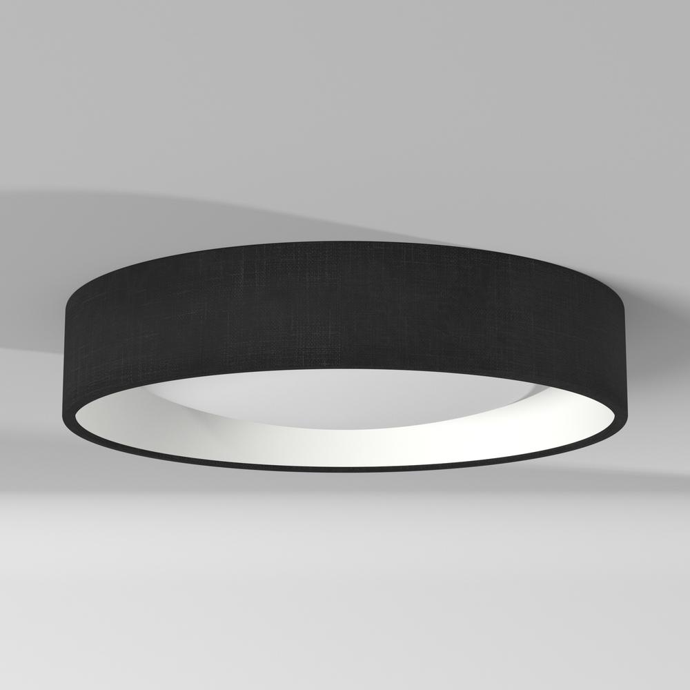 15" Flush Mount, Black Shade