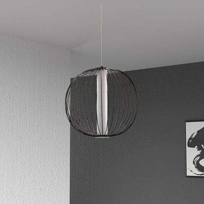 20W LED Pendant, Matte Black with White Acrylic Diffuser