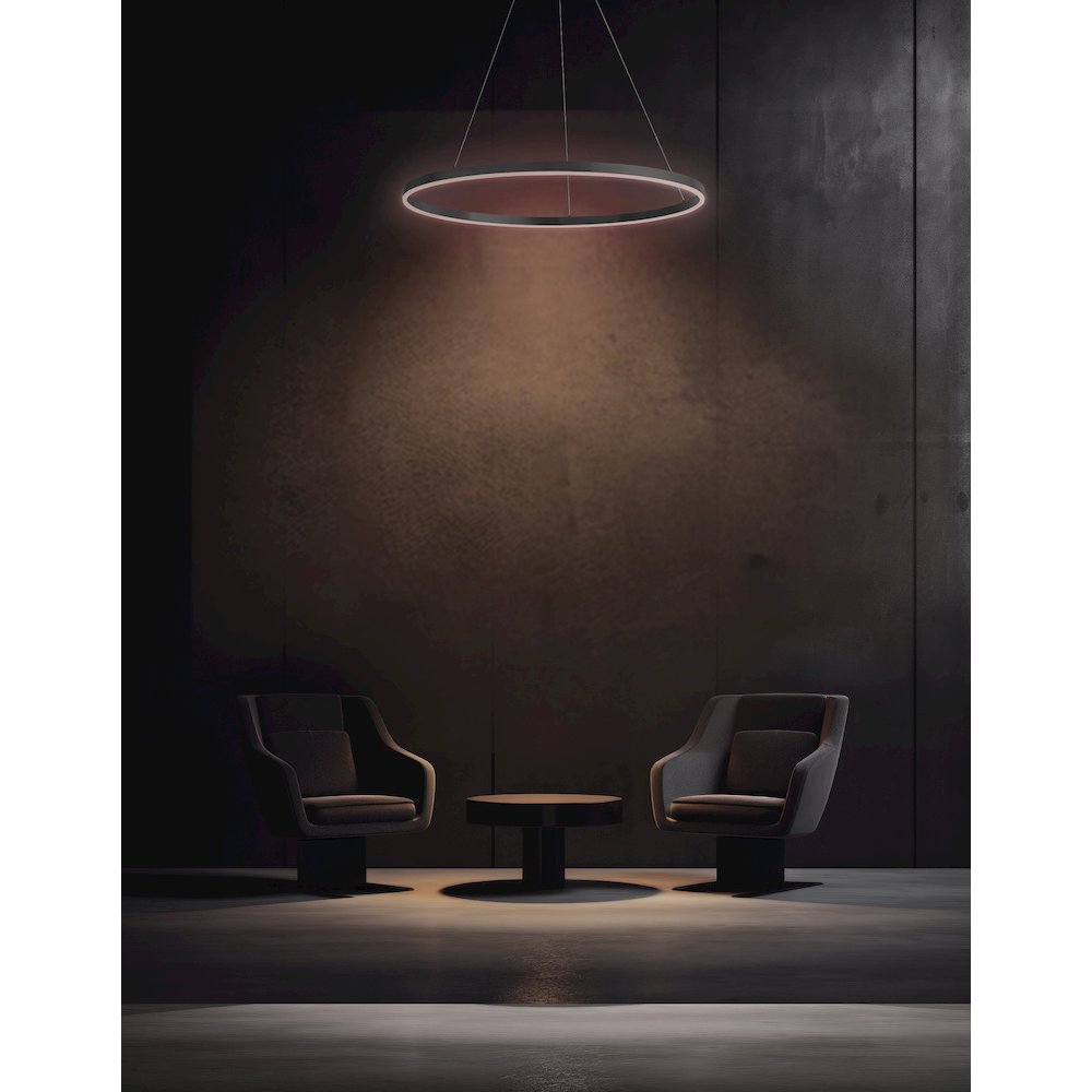 63W Colour Changing Temperature Chandelier, Matte Black