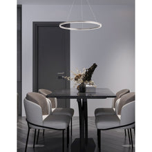 63W Colour Changing Temperature Chandelier, Silver with White Acrylic Diffuser