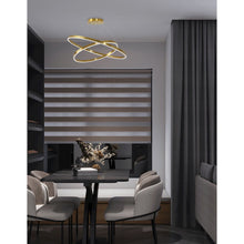 97W Colour Changing Temperature Chandelier, Aged Brass