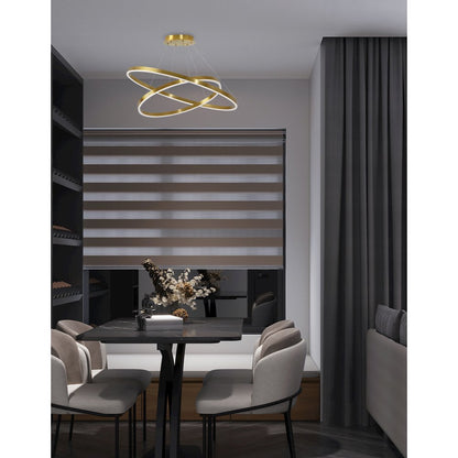 97W Colour Changing Temperature Chandelier, Aged Brass